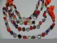 Multi Stone Faceted Onion Shape Beads